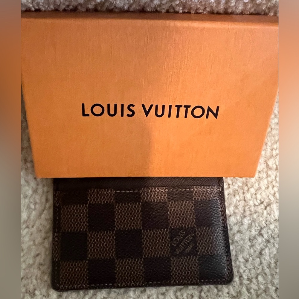 Authentic Louis Vuitton Damier Card Holder Armagnac.